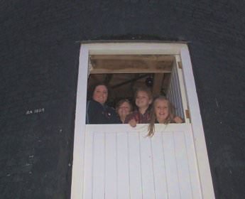 A group of Girl Guides enjoy their visit to the mill